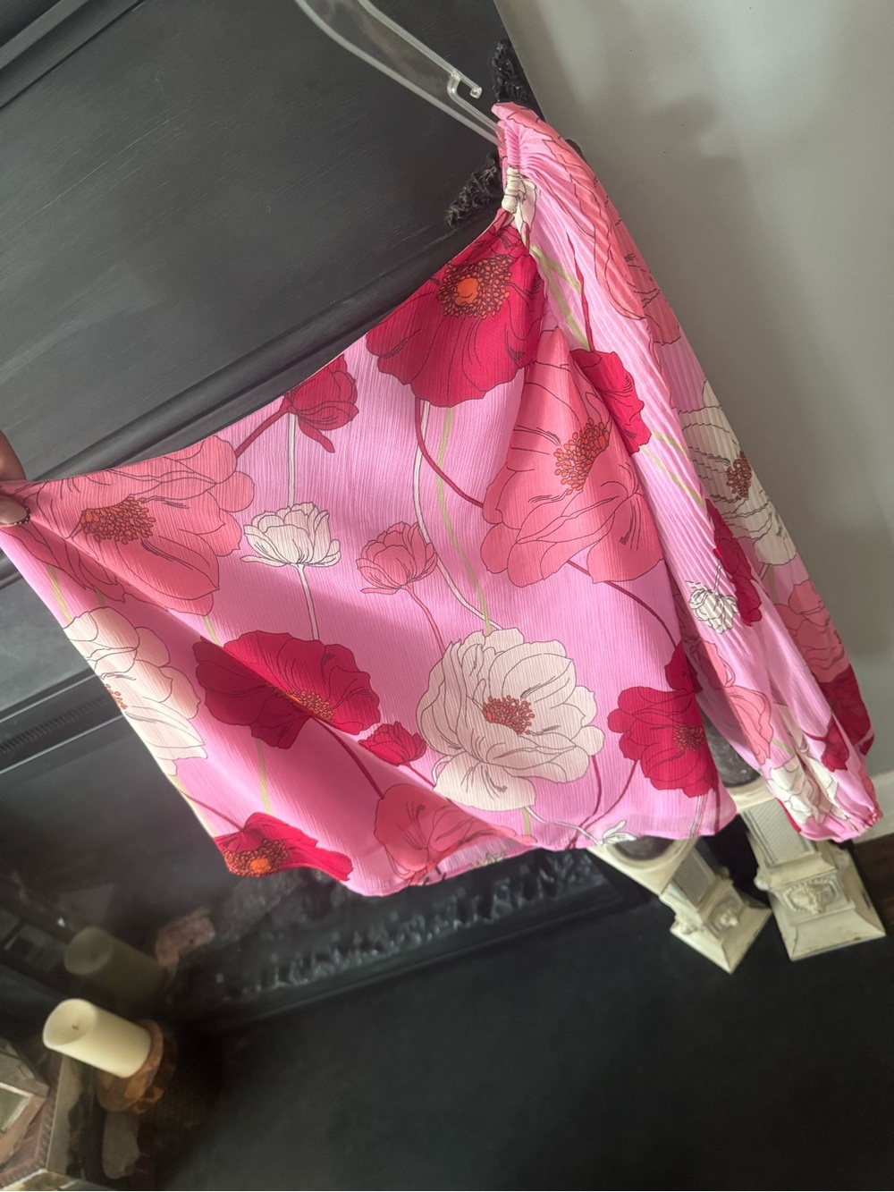 Express Pink Floral Long Sleeve Top
